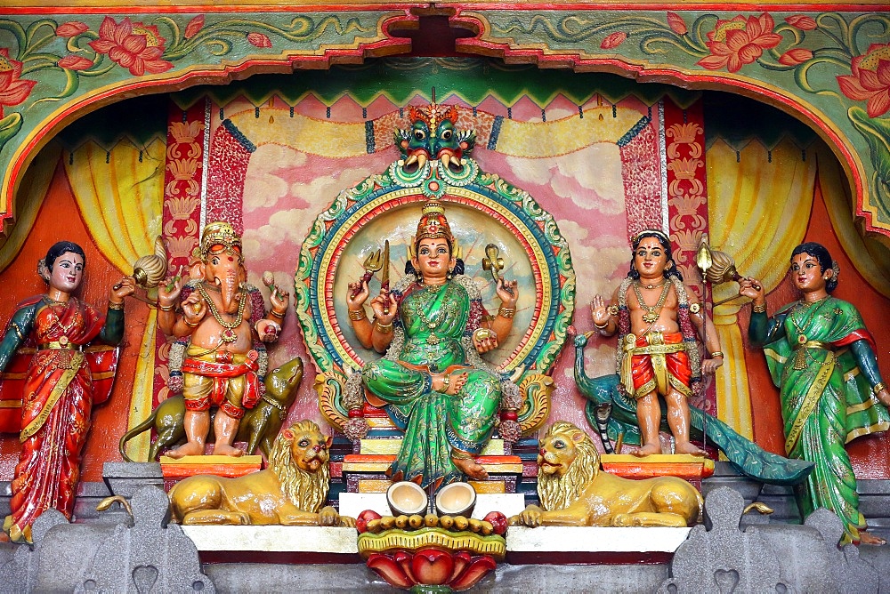 Hindu Gods Ganesh, Shiva and Durga, Mariamman Hindu Temple, Ho Chi Minh City, Vietnam, Indochina, Southeast Asia, Asia