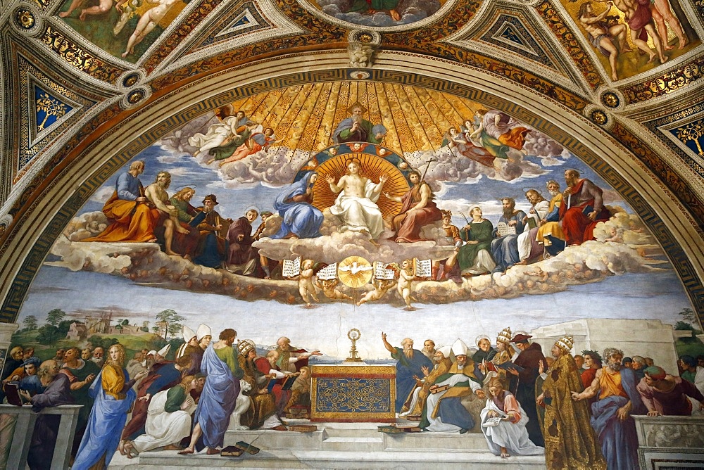 Raphael's Rooms, Disputation of the Holy Sacrament, Vatican Museum, Rome, Lazio, Italy, Europe