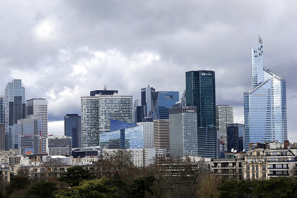 Skyline of La Defense business district, Paris, France, Europe