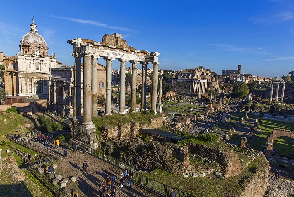 Saturn's Temple, Roman Forum, UNESCO World Heritage Site, Rome, Lazio, Italy, Europe