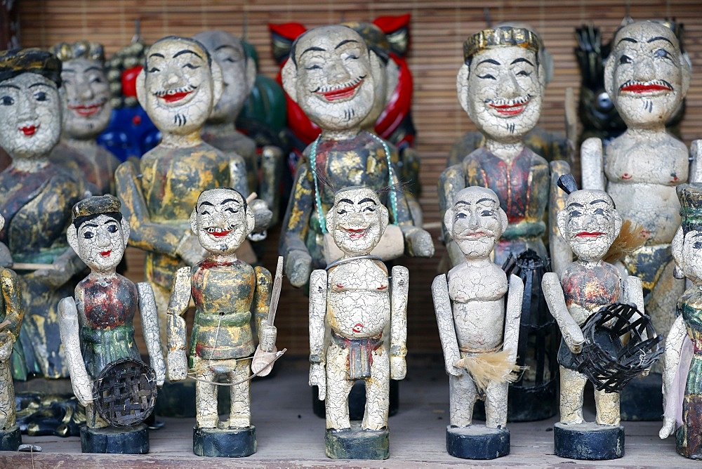 Water puppets lined up for sale, Temple of Literature, Hanoi, Vietnam, Indochina, Southeast Asia, Asia