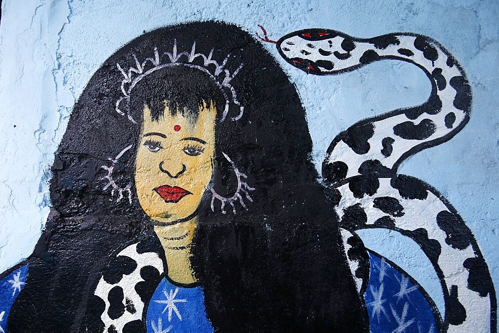 Voodoo goddess, Voodoo shrine in Cotonou, Benin, West Africa, Africa