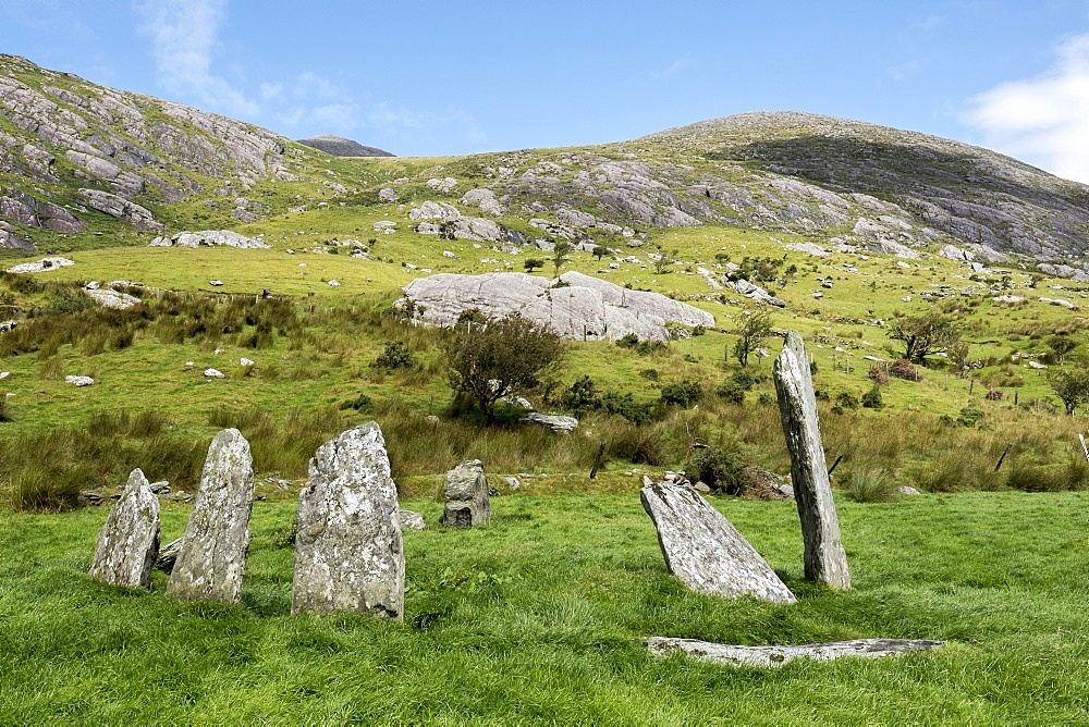 Cashelkeelty Stone Circle, Beara Peninsula, County Kerry, Munster, Republic of Ireland, Europe