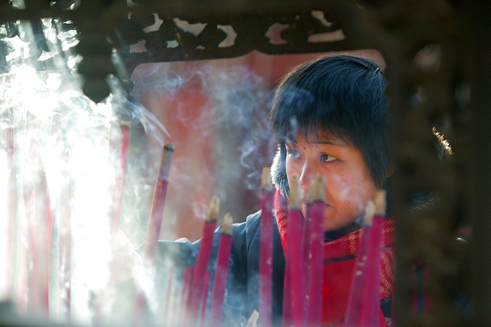 Buddhist prayer, Beijing, China, Asia