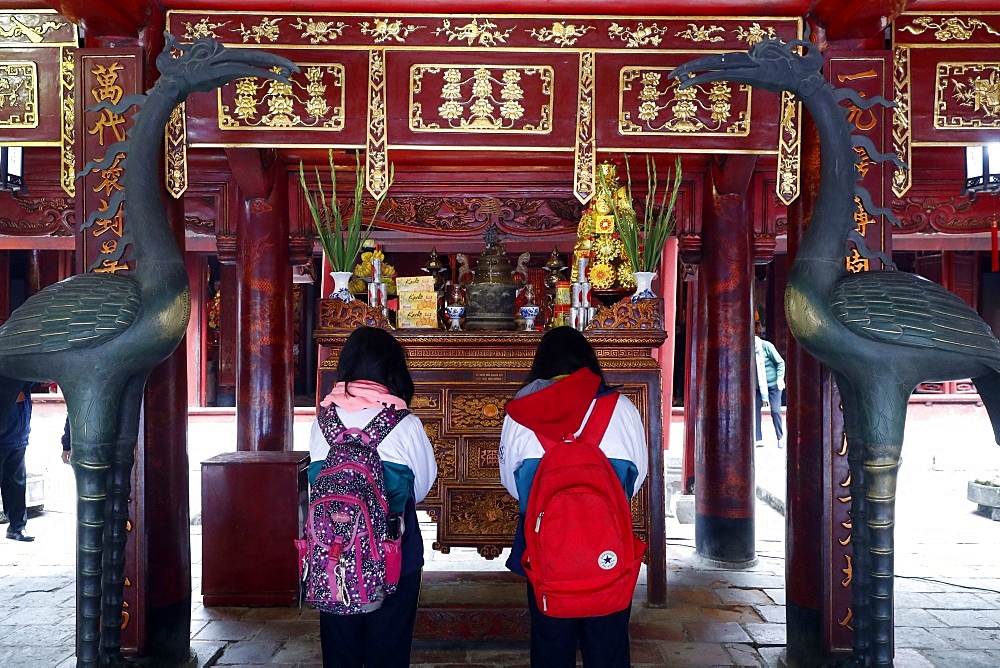 Altar of Confucius, Temple of Literature, a Confucian temple formerly a center of learning in Hanoi, Vietnam, Indochina, Southeast Asia, Asia