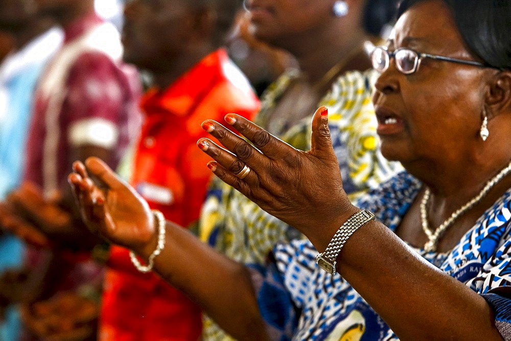 Celebration for the 20th anniversary of Radio Maria in Cristo Risorto de Hedzranawoe Catholic parish church, Lome, Togo, West Africa, Africa