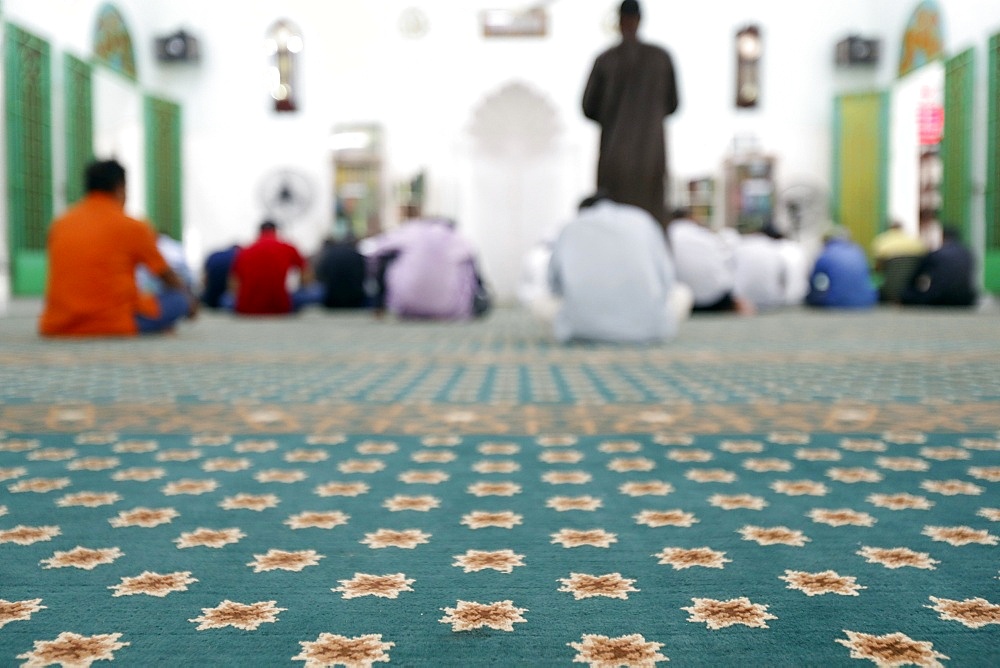 Muslims praying in the Saigon Central Mosque, Salat, Ho Chi Minh City (Saigon), Vietnam, Indochina, Southeast Asia, Asia