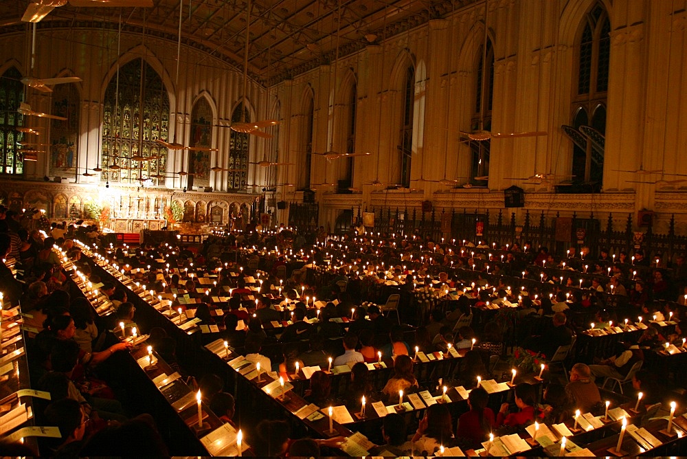 Christmas celebration in Calcutta Cathedral, Kolkata, West Bengal, India, Asia