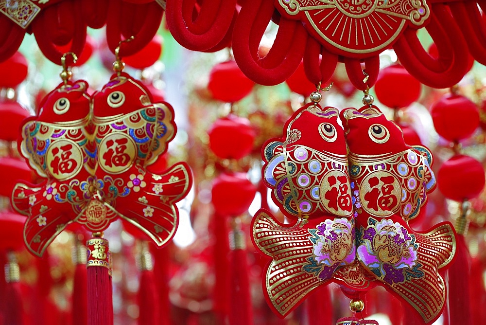 The fish, a symbol of luck and good fortune in China, red fishes for sale in a shop in Ho Chi Minh City, Vietnam, Indochina, Southeast Asia, Asia