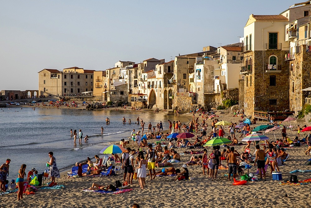 Cefalu beach, Sicily, Italy, Mediterranean, Europe