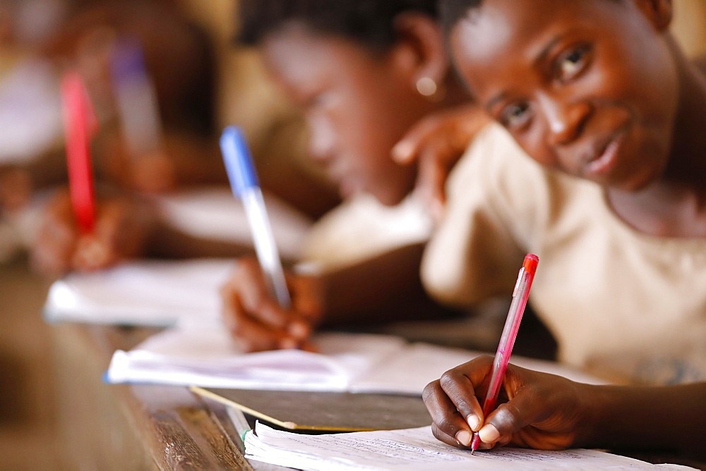 African primary school, children in the classroom, Lome, Togo, West Africa, Africa