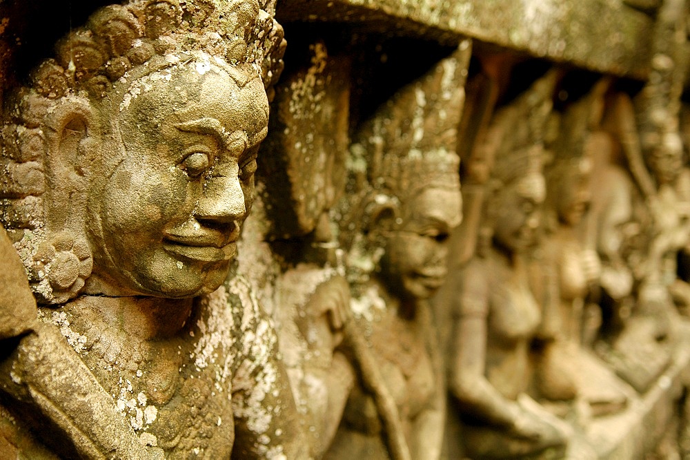 Demon statues in Angkor, Siem Reap, Cambodia, Indochina, Southeast Asia, Asia