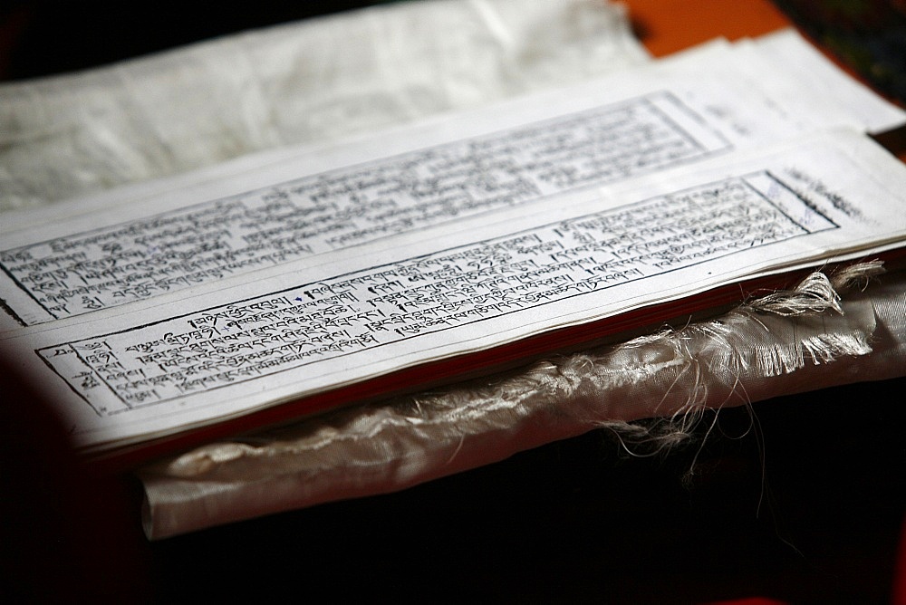 Tibetan scripture tablets, Kathmandu, Nepal, Asia