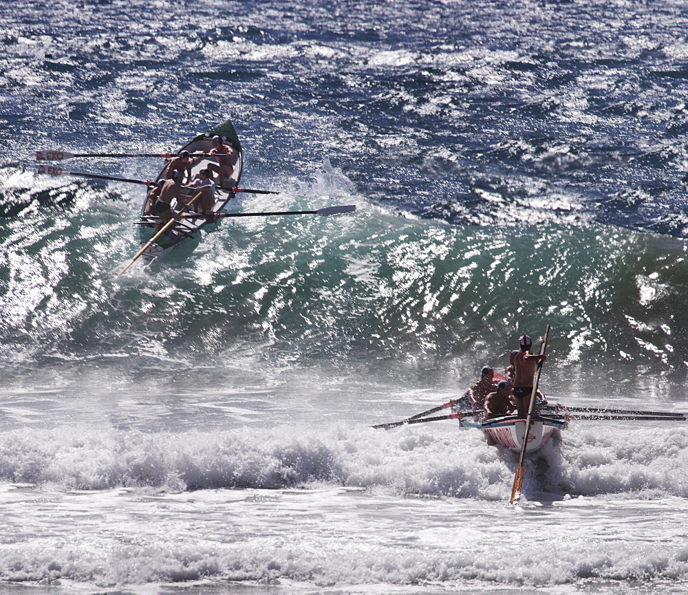 Surf rescue race at Manley, Sydney, New South Wales, Australia, Pacific