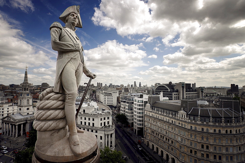 Nelsons Column, Trafalgar Square, London, England, United Kingdom, Europe