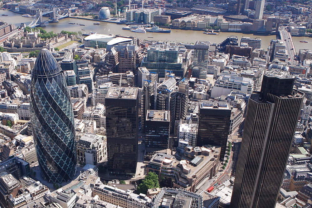 Tower 42, Gherkin and Lloyds Building, City of London, London, England, United Kingdom, Europe