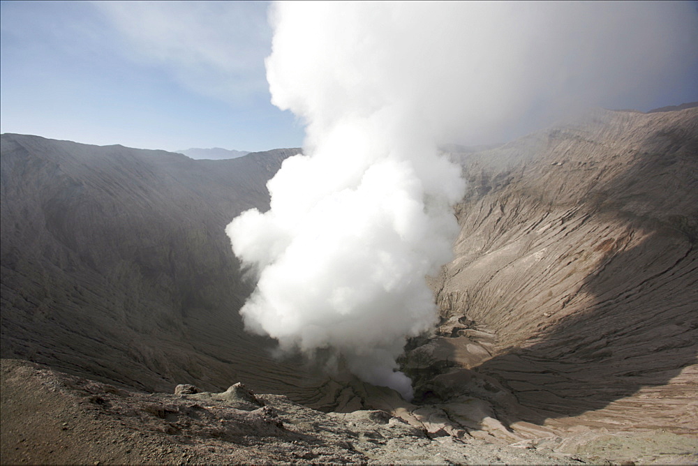 View of the crater of the Bromo volcano, Tengger Caldera, Java, Indonesia, Southeast Asia, Asia