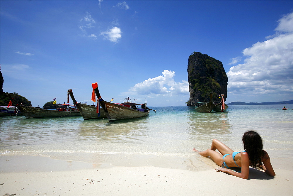 Hat Tham Phra Nang beach, in the Gulf of Krabi, Thailand, Southeast Asia, Asia