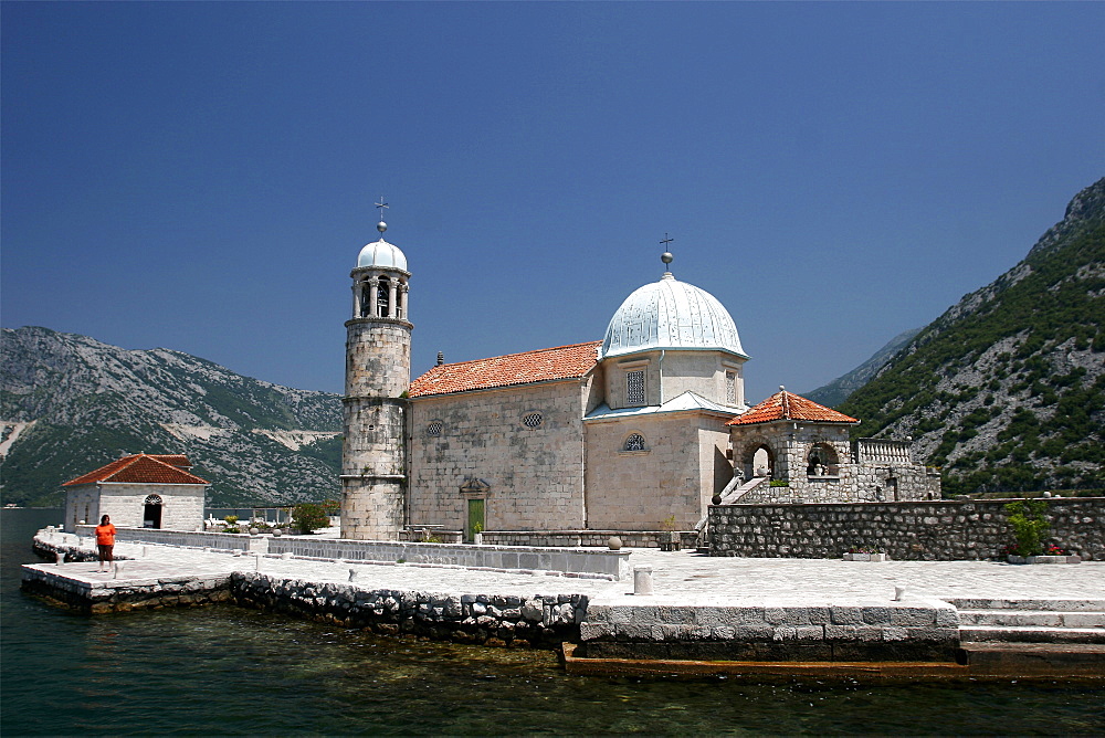 The St. George monastery is situated on a island, near the village of Perast, in the Kotor Gulf, Montenegro, Europe