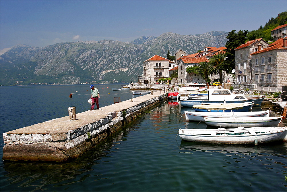 The village of Perast, Gulf of Kotor, Montenegro, Europe