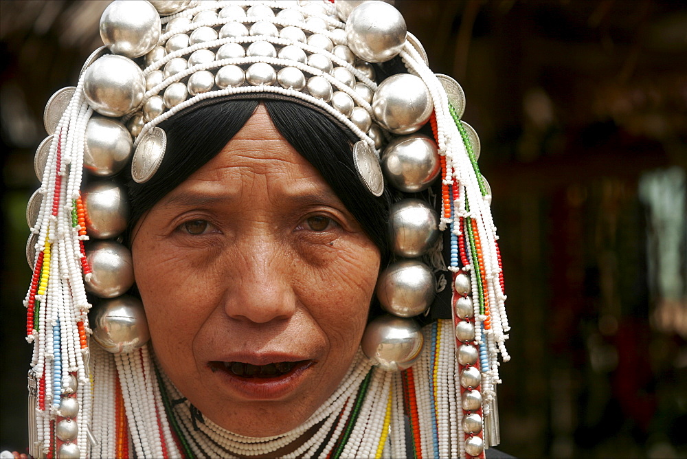 An Akha woman in the area of Mae Sai, in the Golden Triangle, Thailand, Southeast Asia, Asia