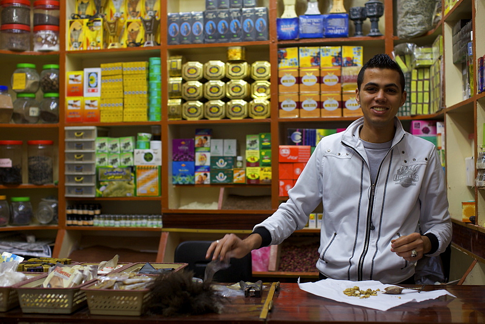 A small shop in the suk in the medina of Tripoli, Libya, North Africa, Africa