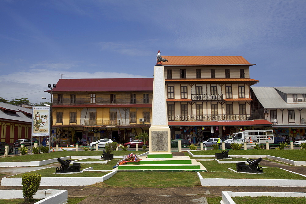 The city center of Cayenne, French Guiana, South America