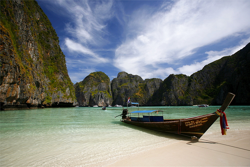 The famous beach of Koh Phi Phi island, the Beach of Leonardo di Caprio, Thailand, Southeast Asia, Asia