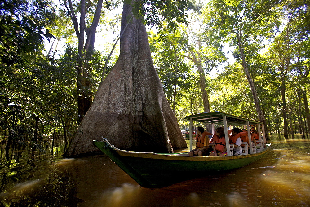 Navigating on the Amazon River in Manaus, Brazil, South America