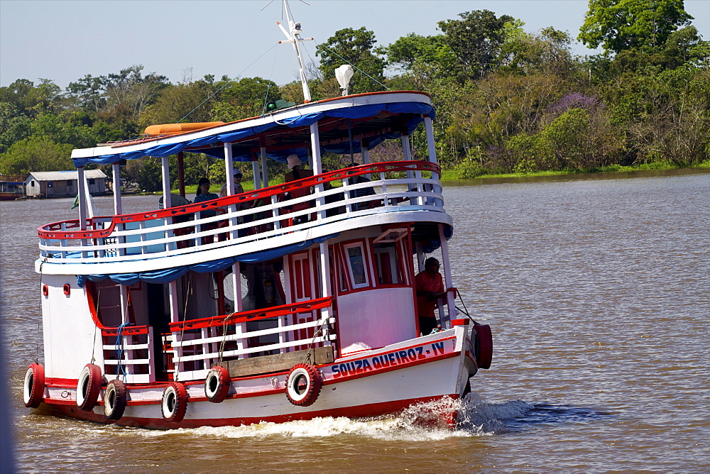 Navigating on the Amazon River, Brazil, South America