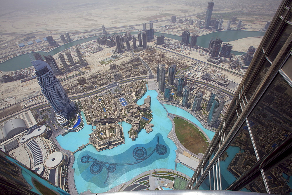 View of Dubai from the Burj Khalifa tower, Dubai, United Arab Emirates, Middle East