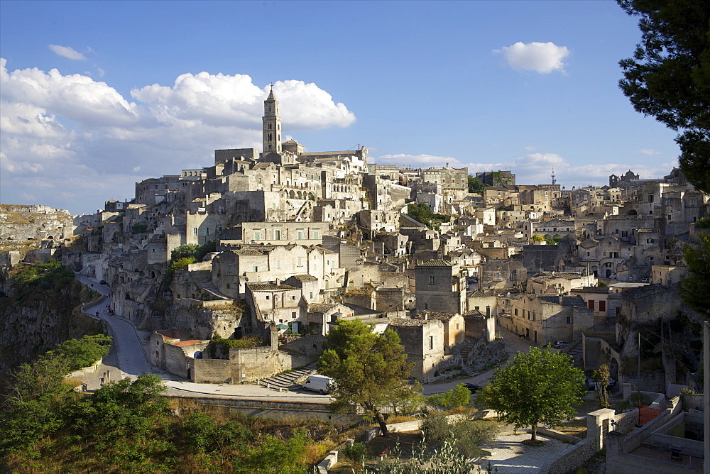 View of Matera from the church, Matera, Basilicata, Italy, Europe