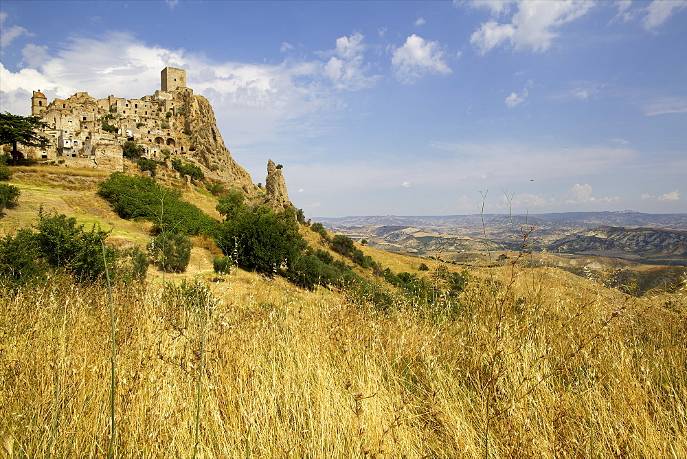 The Citadelle, deserted village of Craco in Basilicata, Italy, Europe