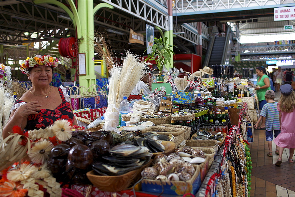 The central Market of Papeete in Tahiti, Society Islands, French Polynesia, Pacific Islands, Pacific