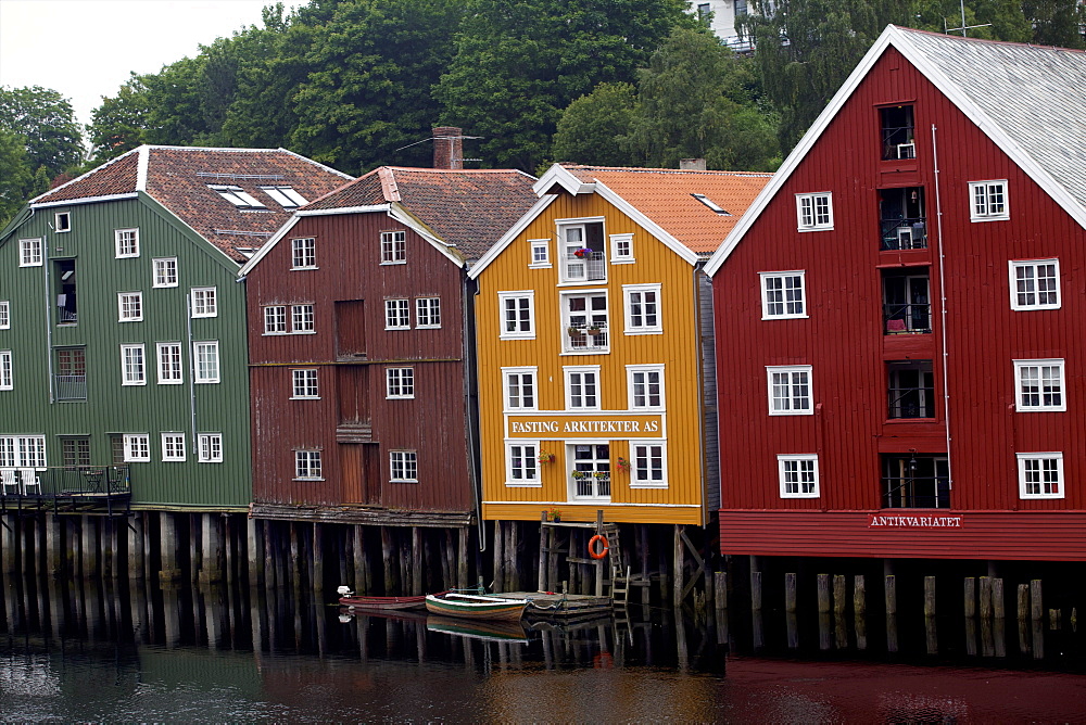 Wooden houses, Trondheim, Norway, Europe 