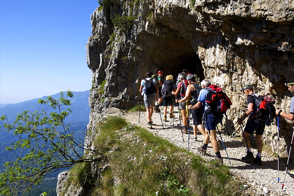 Sightseeing on the Strada delle 52 gallerie, Veneto, Italy, Europe