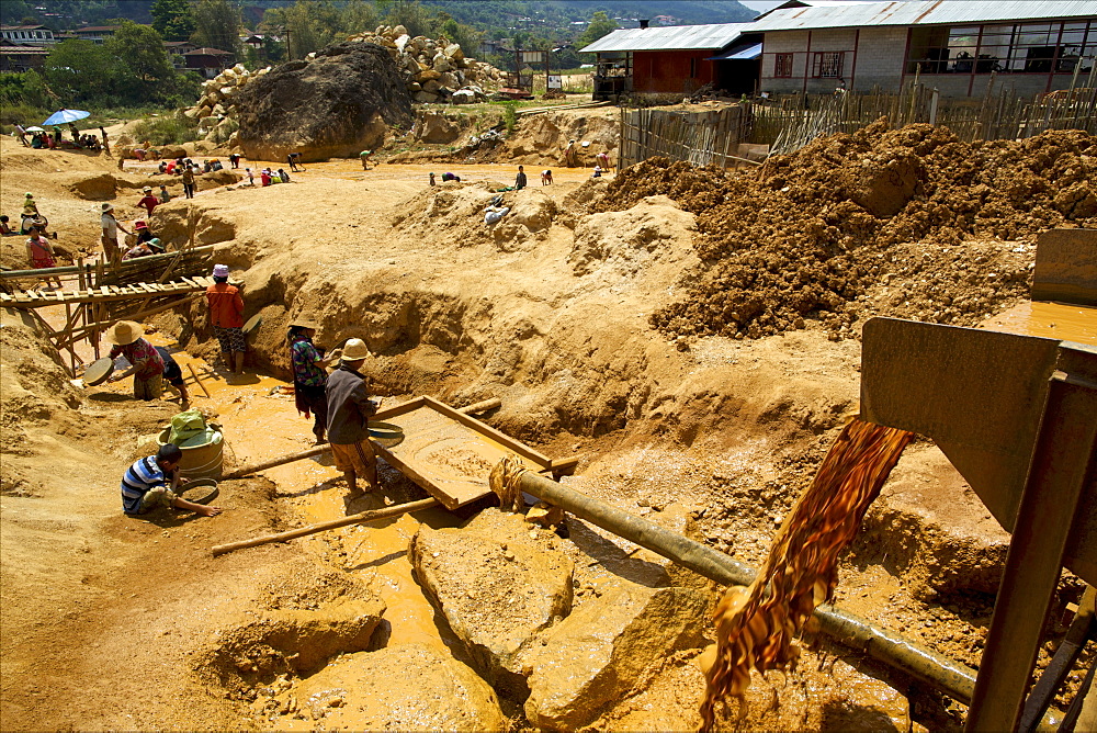 View of the west mining site of Mogok, Myanmar (Burma), Asia