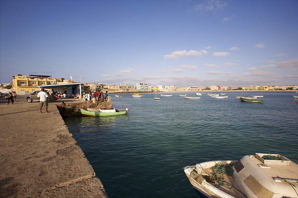 At the harbour of Sal Rei, capital of Boa Vista, Cape Verde Islands, Atlantic, Africa