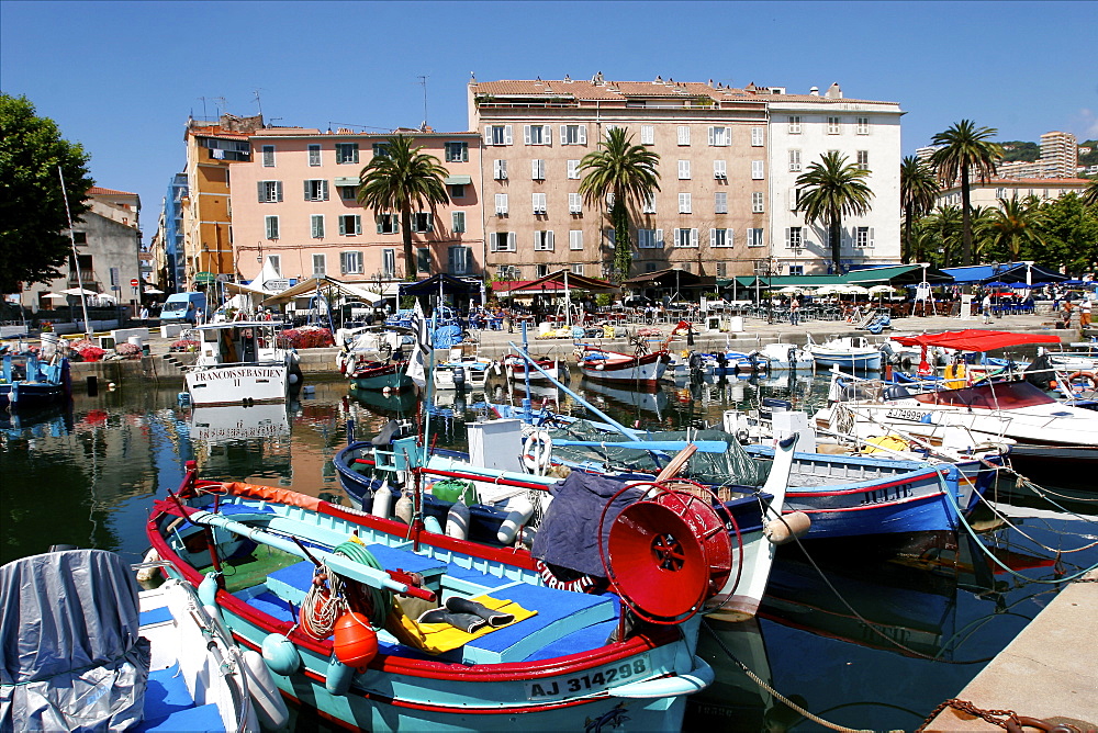 The harbour of Ajaccio, Corsica, France, Mediterranean, Europe