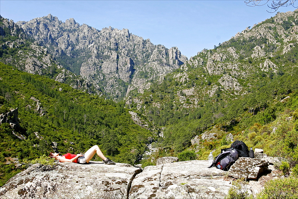 The Tavignanu Canyon in the center of the island, Corsica, France, Europe