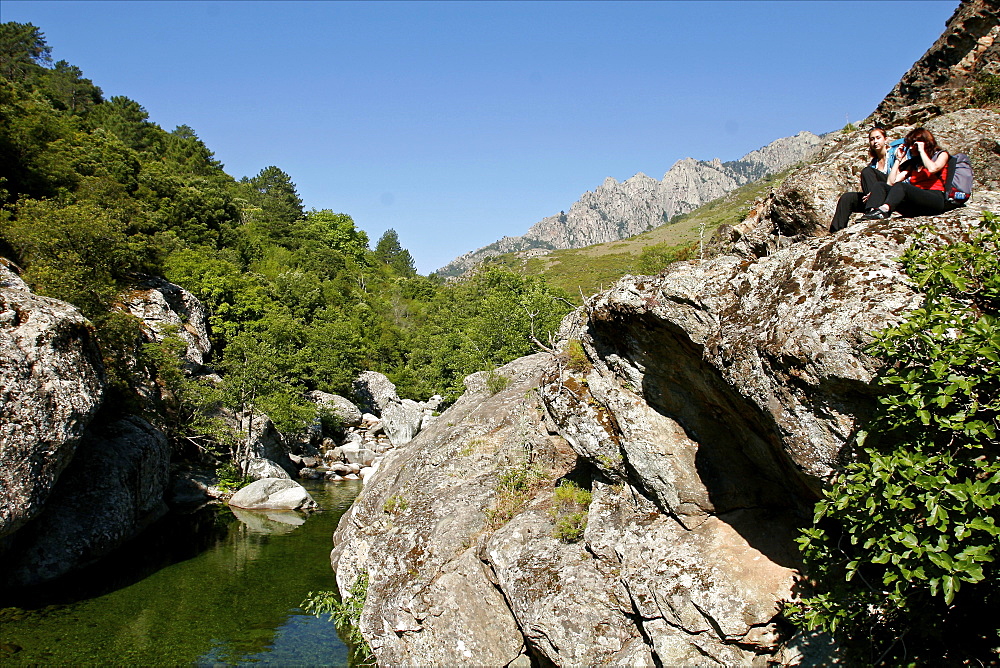 The Tavignanu Canyon in the center of the island, Corsica, France, Europe