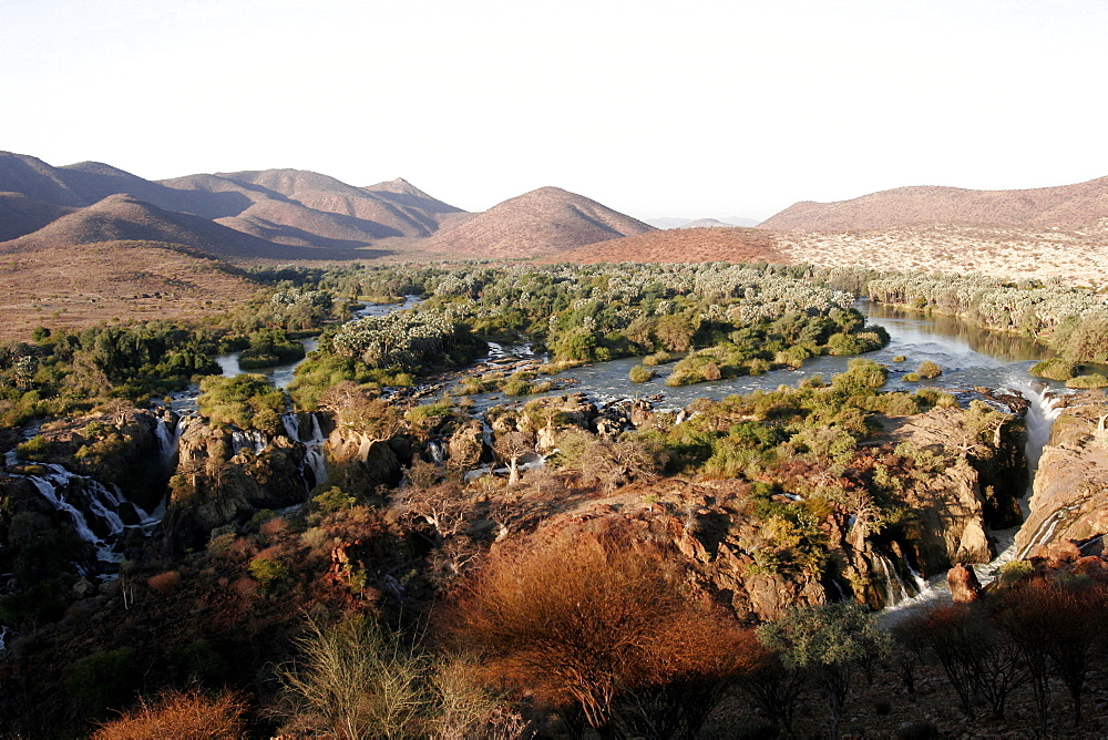 Kunene River and Epupa Falls, in Himba country, on the border with Angola, Namibia, Africa