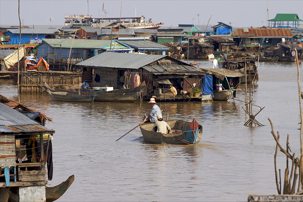 The floating village of Kompong Phluk on Lake Tonle Sap near Siem Reap, Cambodia, Indochina, Southeast Asia, Asia