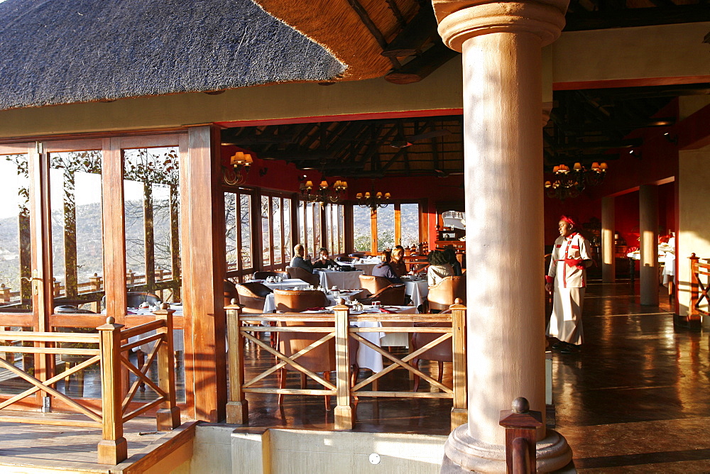 The breakfast terrace of the Doro Nawas, in Kaokoland, Namibia, Africa