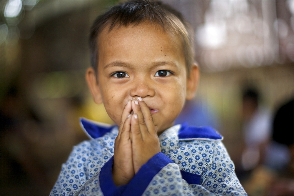 A little child of the Osborne House orphanage in Siem Reap, Cambodia, Indochina, Southeast Asia, Asia