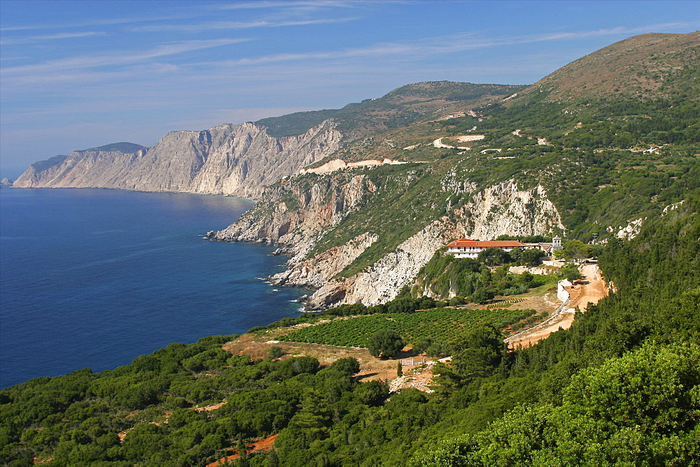 The west coast of Cephalonia, Ionian Islands, Greek Islands, Greece, Europe