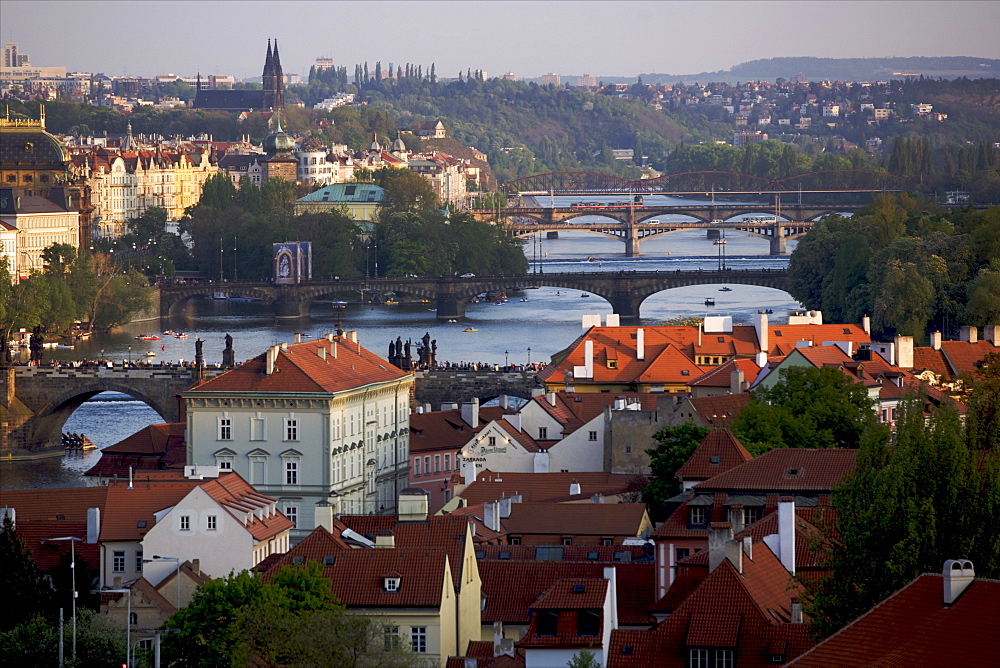 View over the Vltava River and the historical center of Prague, Czech Republic, Europe