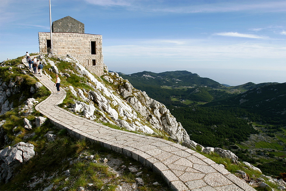 The grave of the politician and philosopher Petar Petrovic Njegos, in the mountains at 1600m, Montenegro, Europe