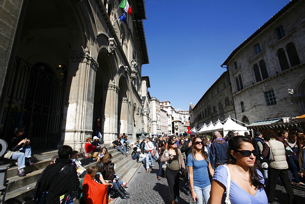 Under the walls in the historical center of Perugia, Perugia, Umbria, Italy, Europe