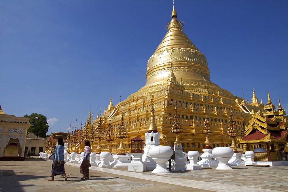 The main pagoda in the village of Bagan, Myanmar (Burma), Asia